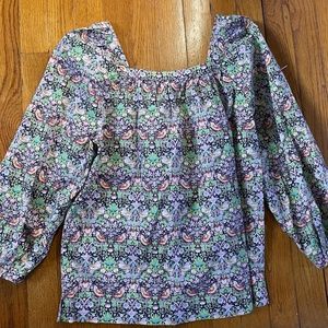 Liberty Art Fabrics for J Crew Ladies Blouse Size 0. Super fun pattern!